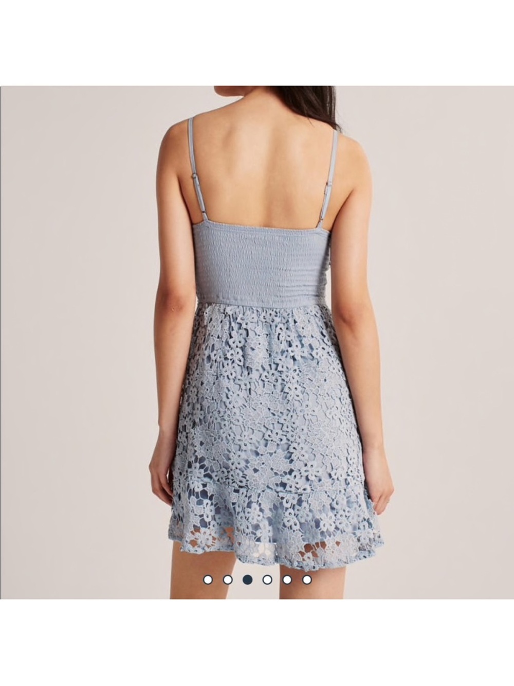 Abercrombie & Fitch Light Blue Lace Mini Dress with Ruffle Hem - Picture 6 of 8